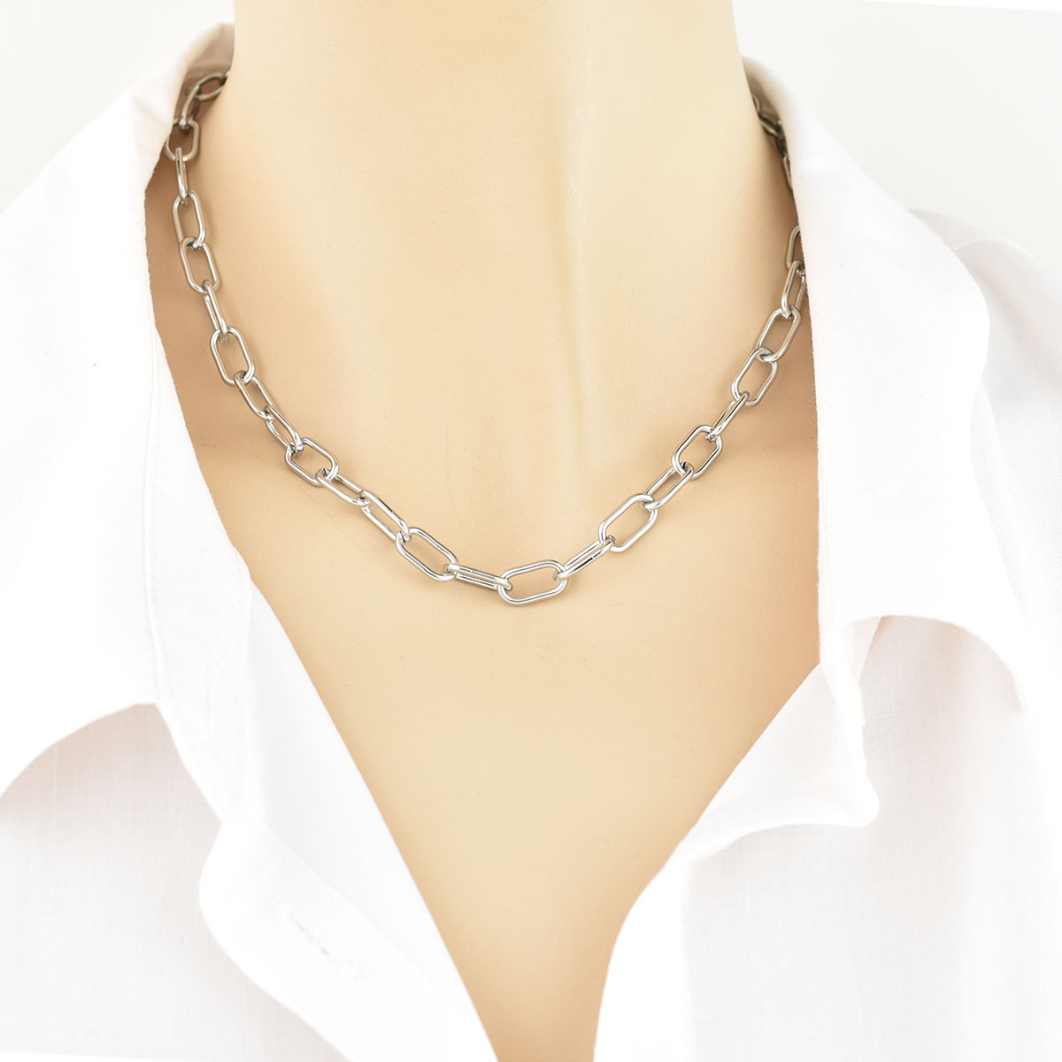 Romeo Chain Silver 7MM Αλυσίδα Λαιμού Από Ανοξείδωτο Ατσάλι 316L